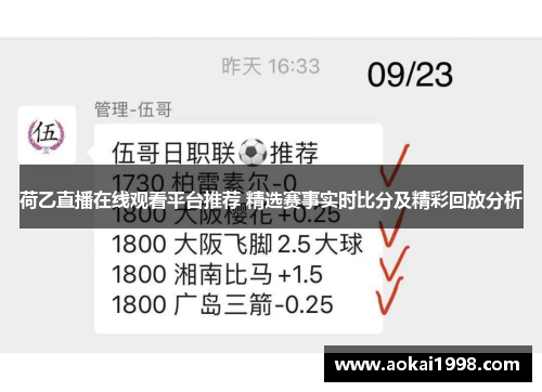 荷乙直播在线观看平台推荐 精选赛事实时比分及精彩回放分析